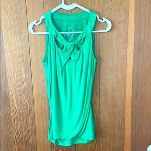 INC International Concepts Green Sleeveless Tie Front Tank Top